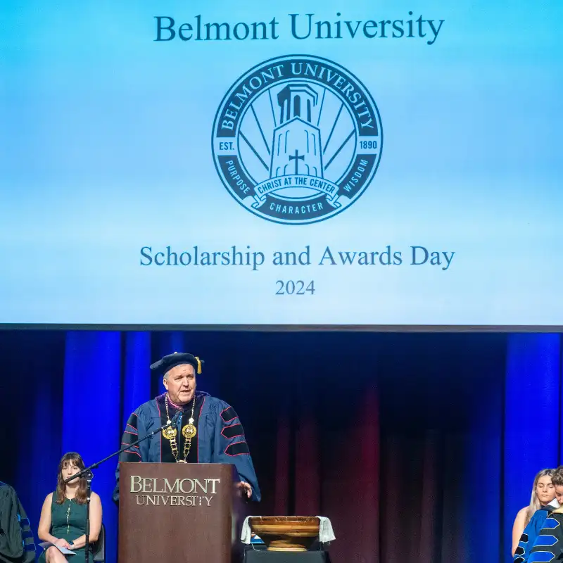 President Greg Jones speaking at Scholarship Awards Day 2024