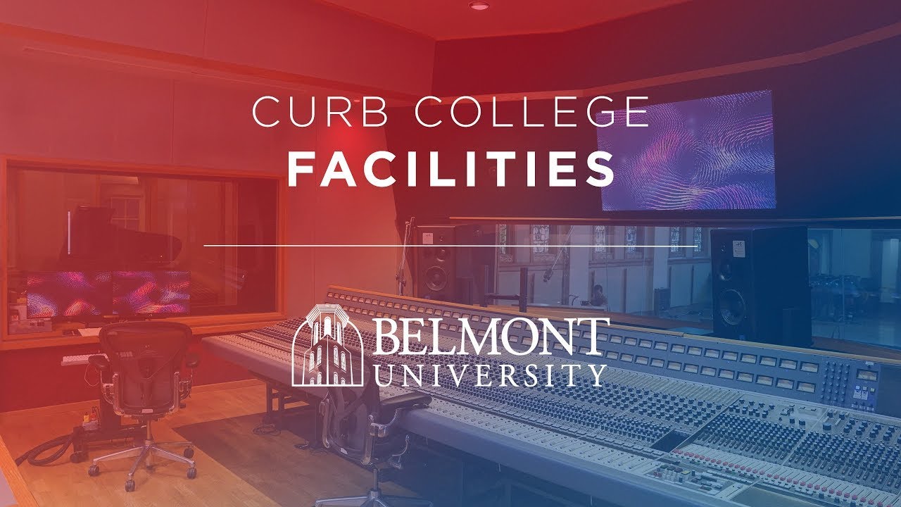The text Curb College Facilities and the Belmont logo over a photo of Ocean Way Studios