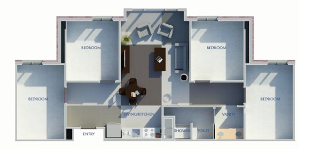 Dickens Hall Floorplan Option 1