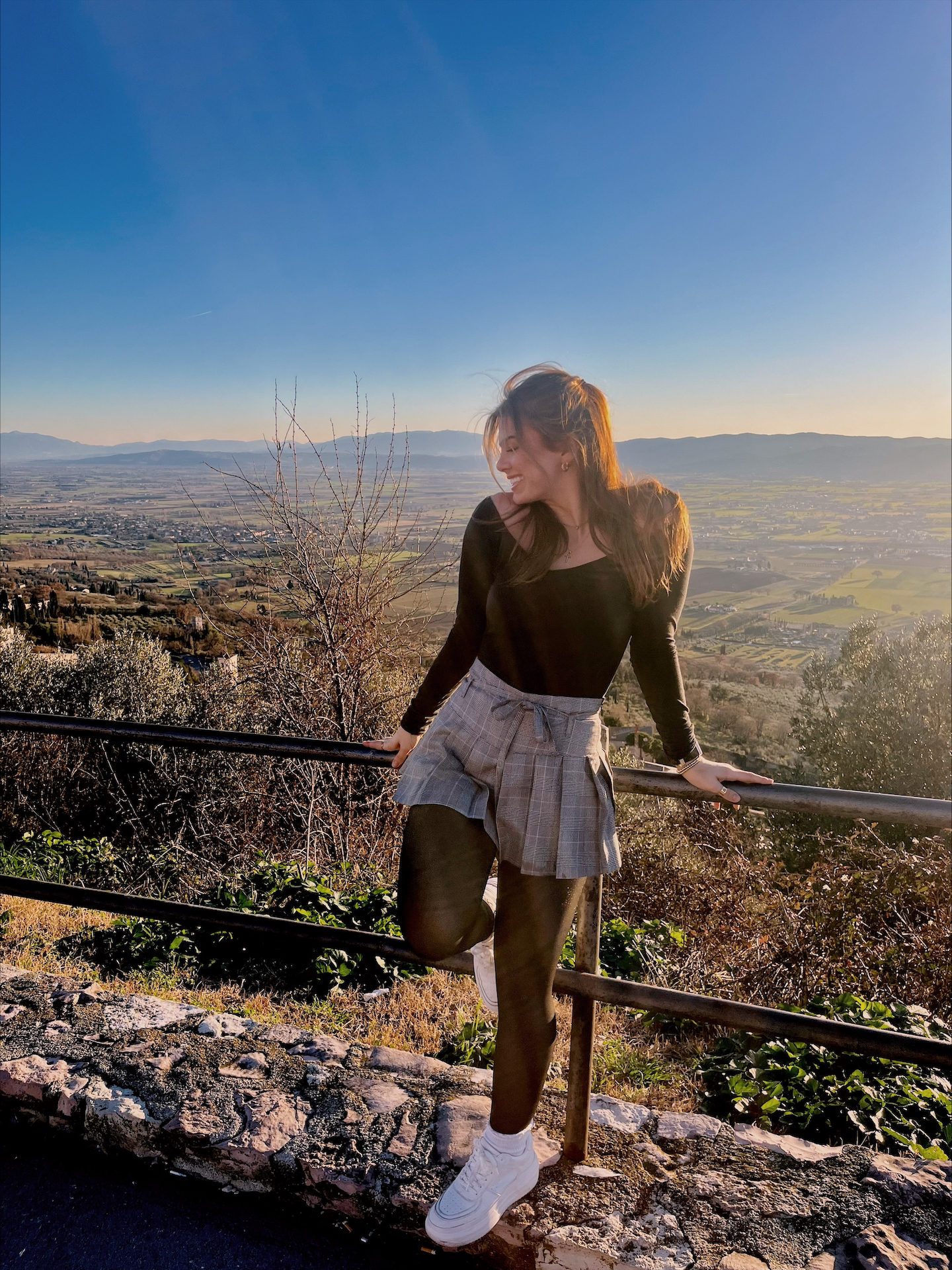 Lauren and the serene charm of Perugia in the background.