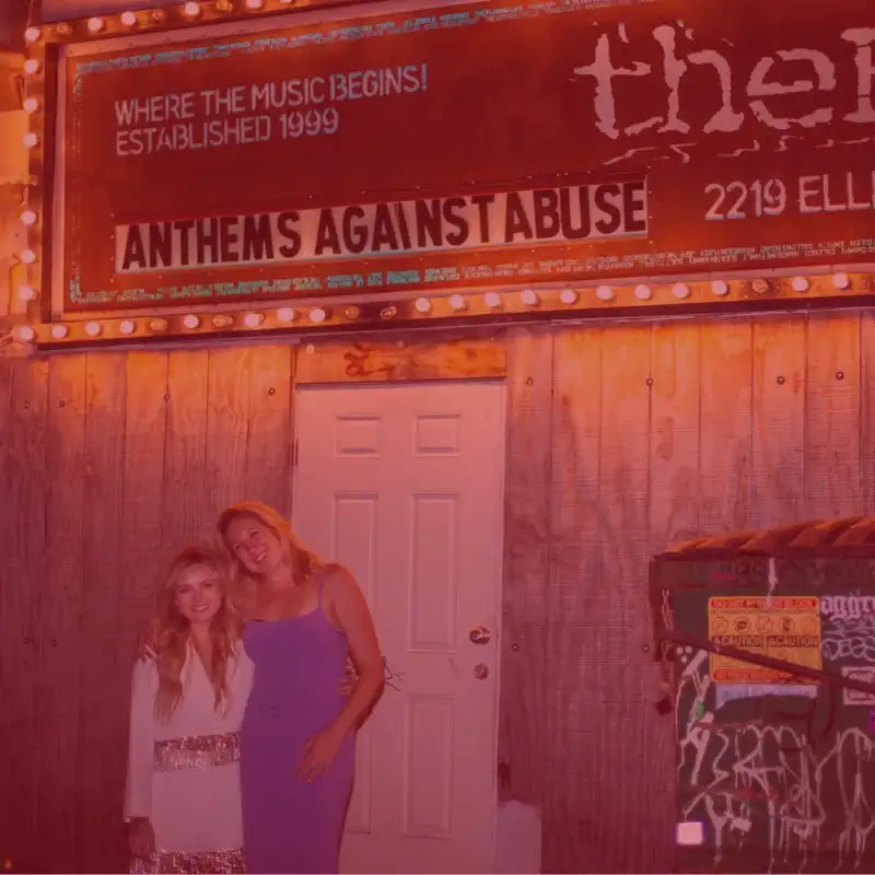 Brittany Bishop and Daisy Sellas outside The End