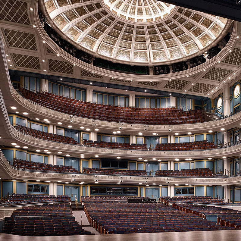 A beautiful view of the inside of the Fisher Center