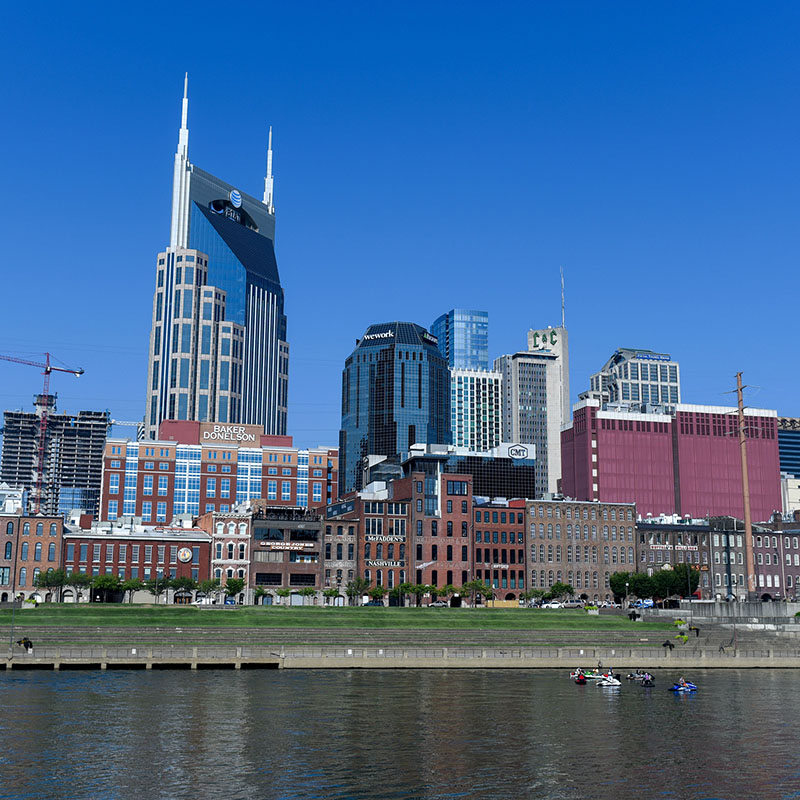 Nashville skyline on a cloudless day