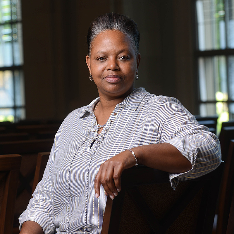 Adult ministry student in Belmont's chapel