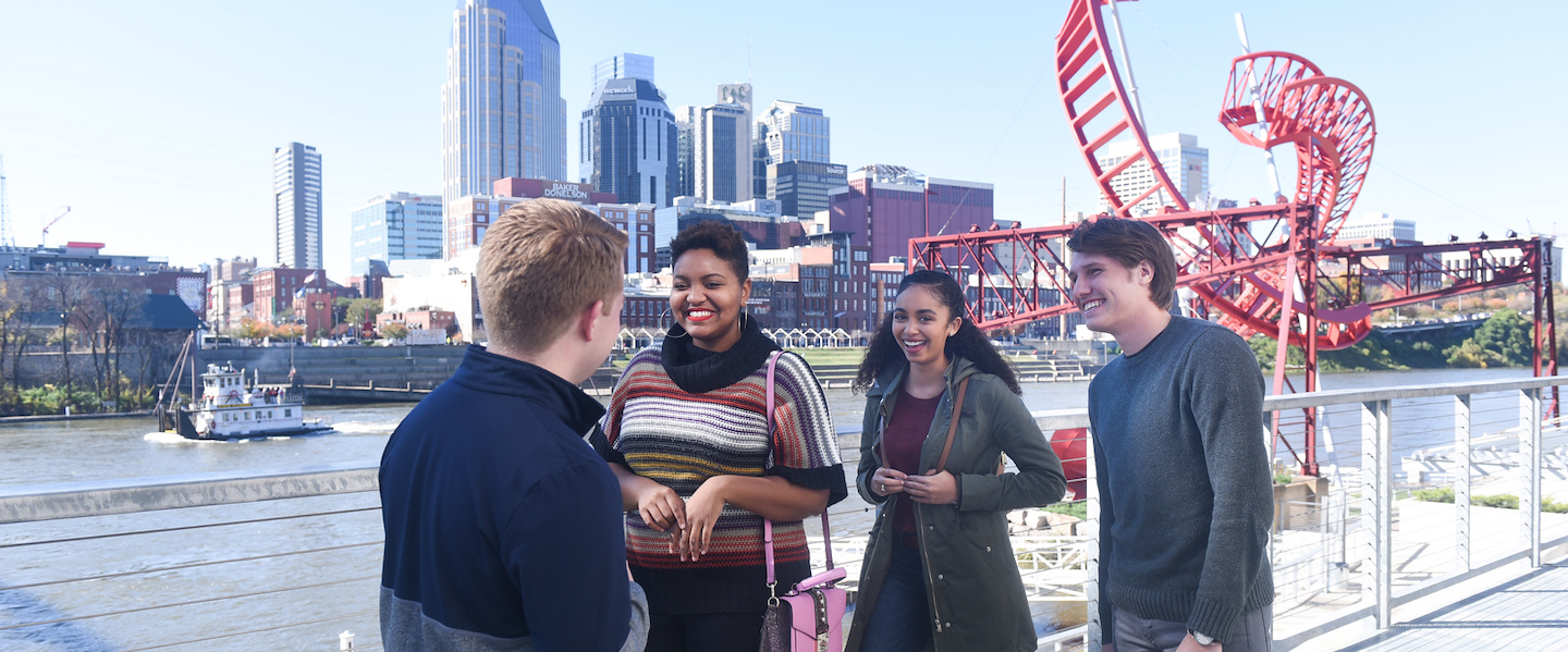 Students on Admissions Tour in Downtown Nashville