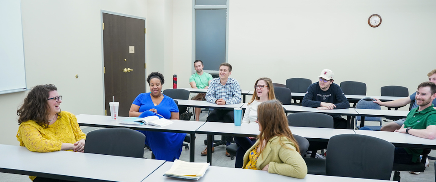 students discussing in a classroom