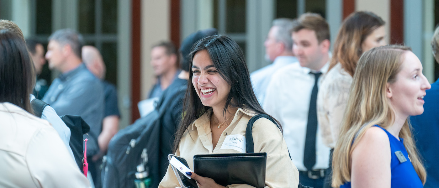 Female student smiling