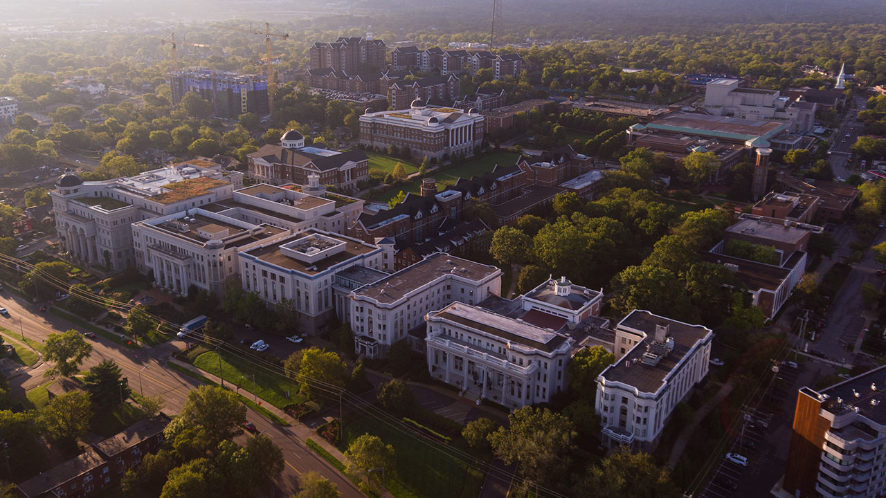 Belmont's campus from the air