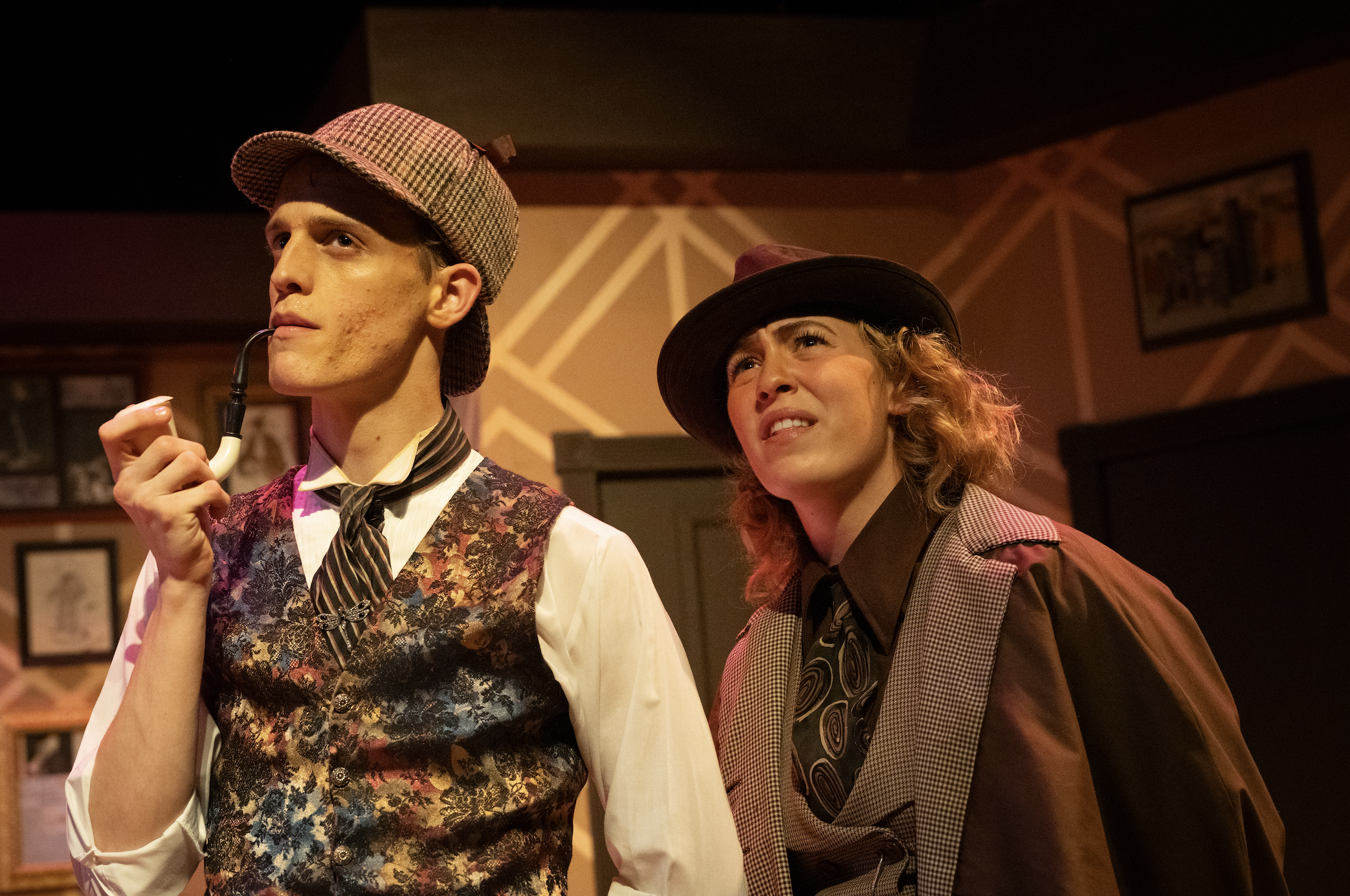 The Game's Afoot performed by theatre students on stage