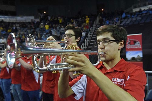 Pep Band Ensemble performs at basketball game