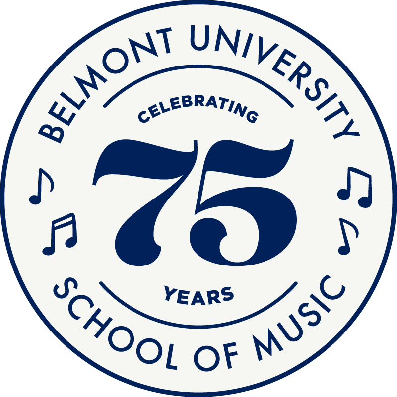 Belmont University Celebrating School of Music 75 Years logo
