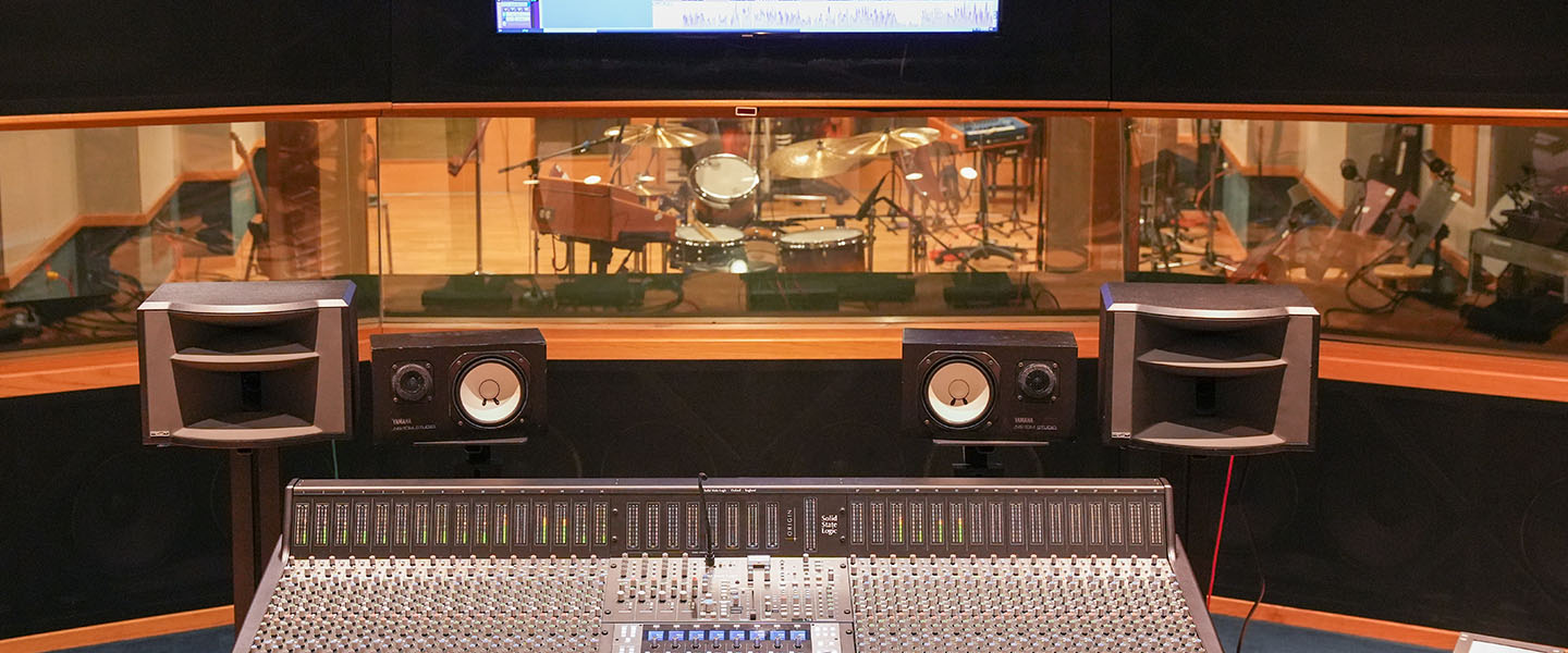 A view of a soundboard in OceanWay Studios