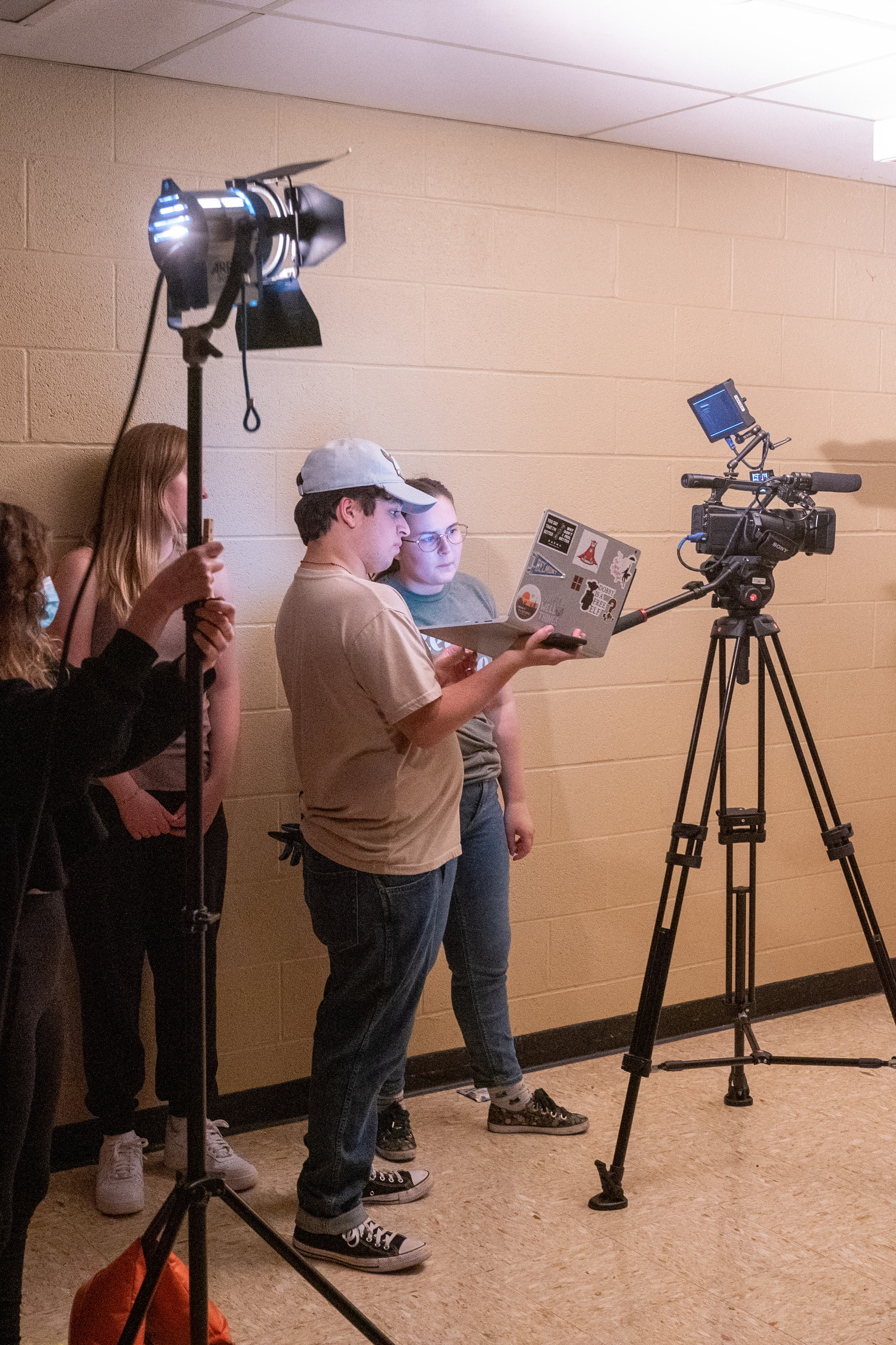Motion Pictures students working onsite at location