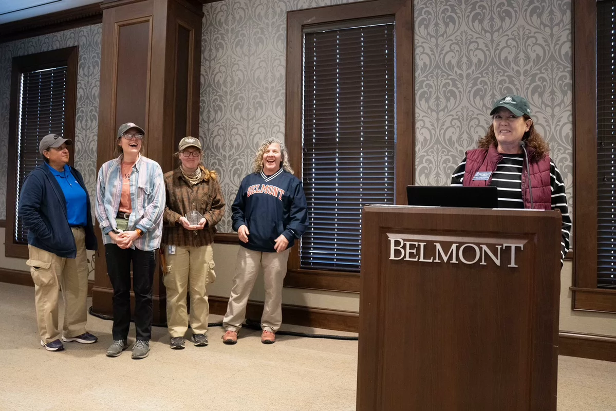 Belmont's Landscaping team receives Team Award at the "In Her Honor: A Celebration of Women's Achievements" luncheon.