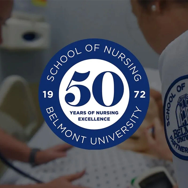 50 years of School of Nursing at Belmont University Seal