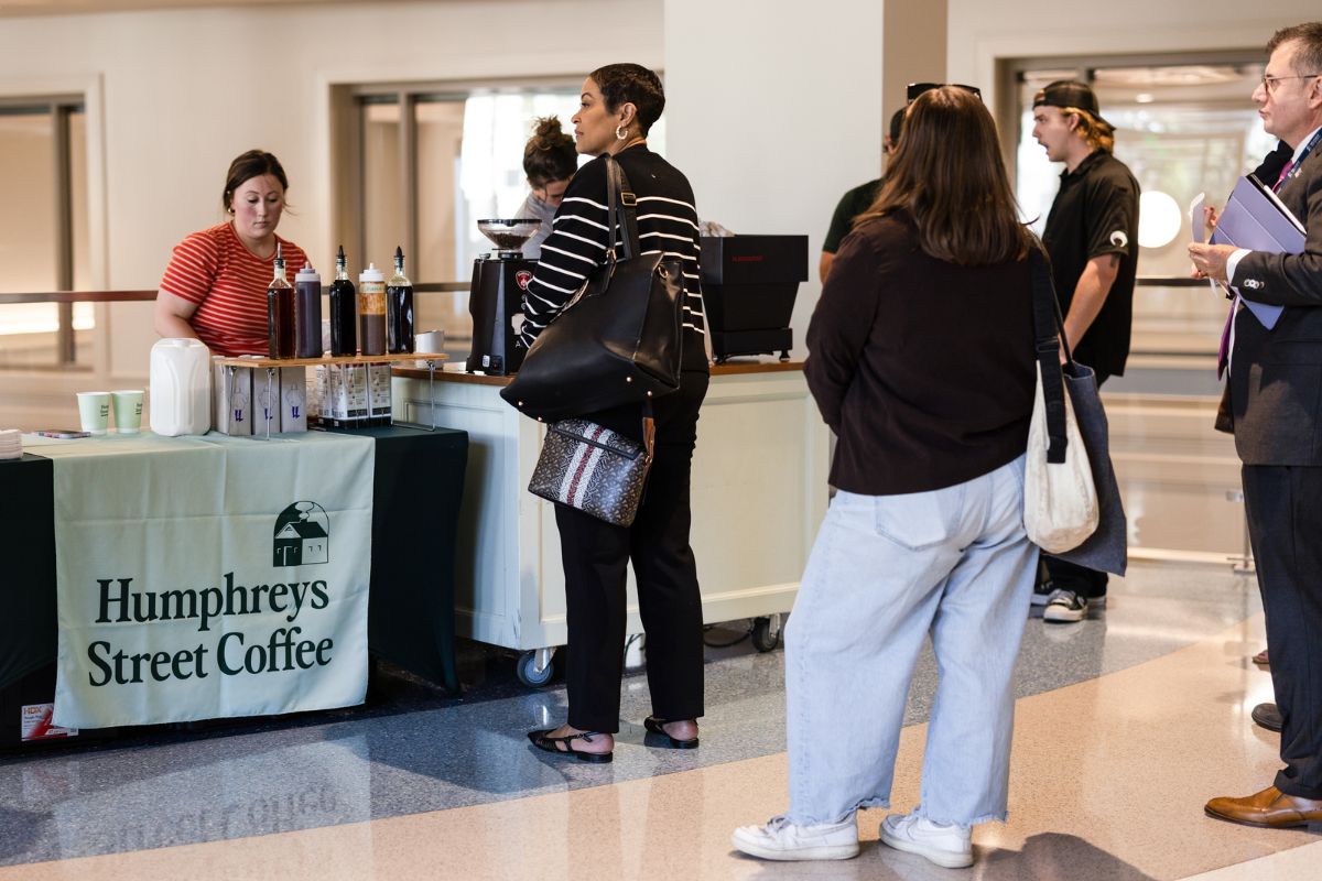 Grabbing coffee at Hope Summit