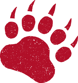 A red bear paw icon