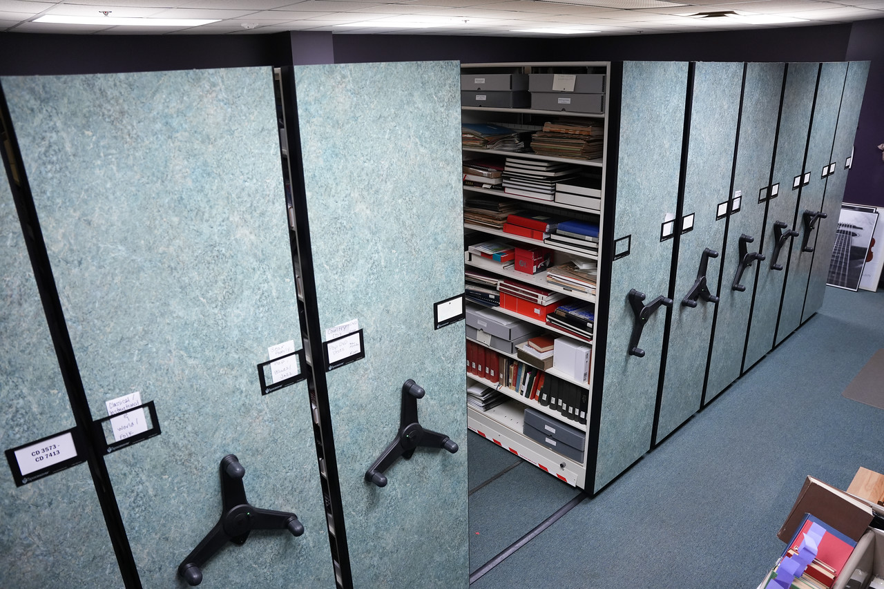 Bunch Library movable storage shelves