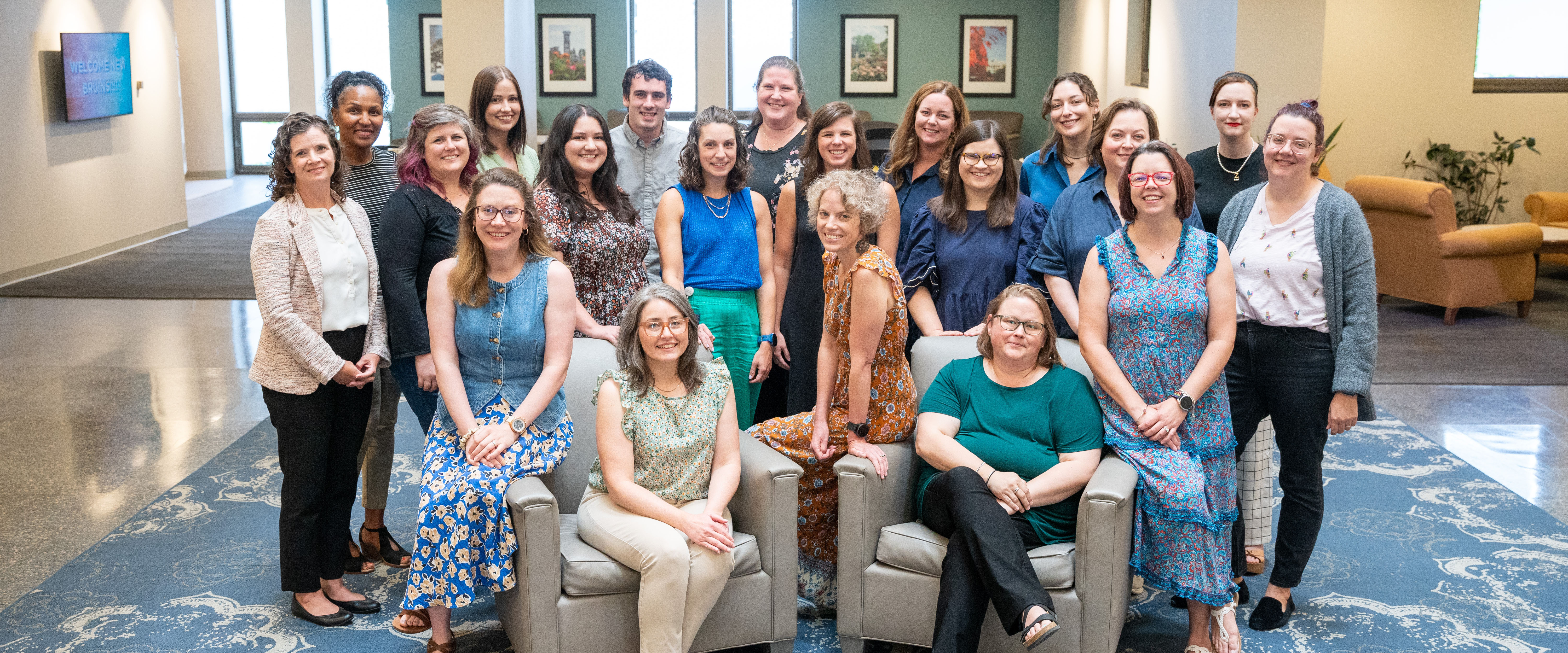 library faculty and staff posing together for a group photo