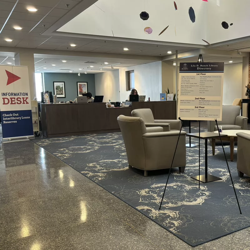 Library lobby and front desk