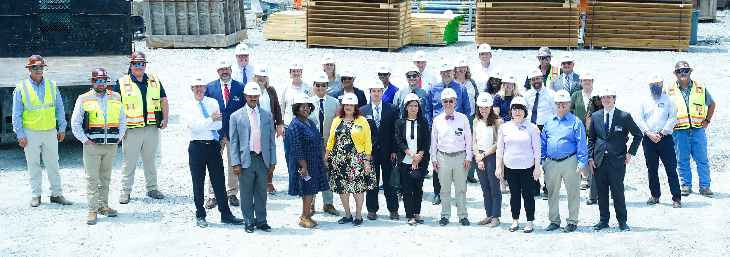 The Medical School team takes a tour of the job site of The Thomas F. Frist, Jr. College of Medicine at Belmont University
