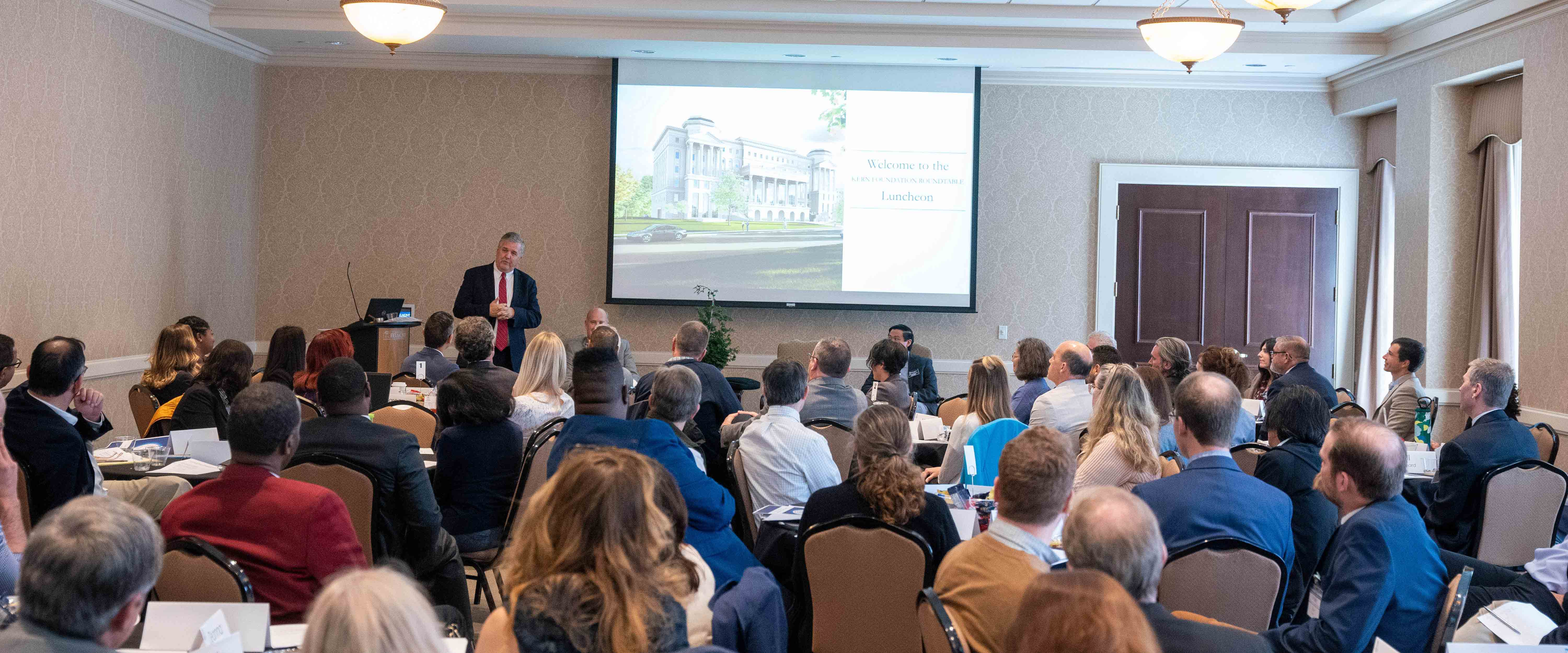 Medical School faculty at Belmont University meet for a luncheon event