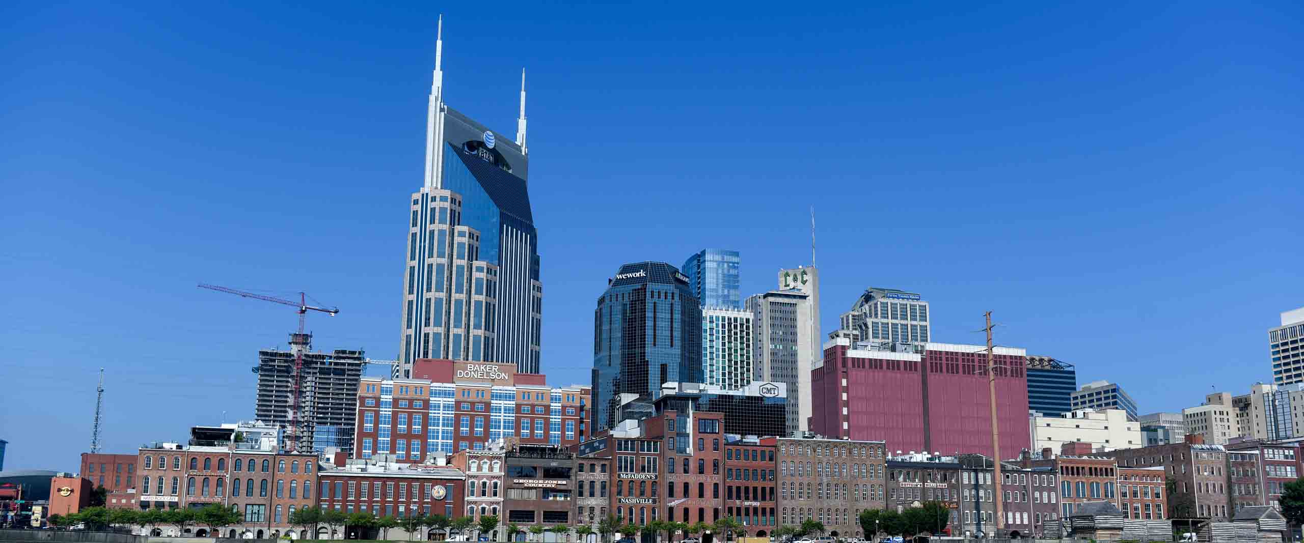 The Nashville Skyline from the east bank of the Cumberland River