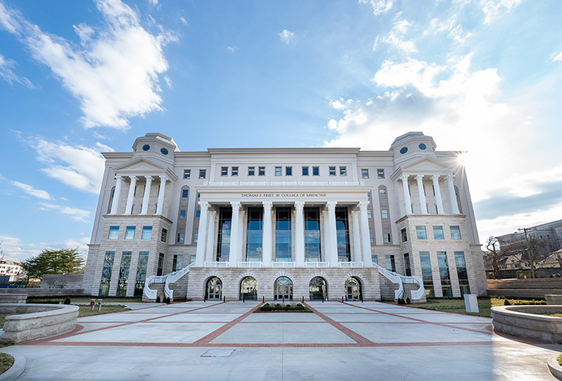 College of Medicine building from the Wedgewood street side on a sunny day