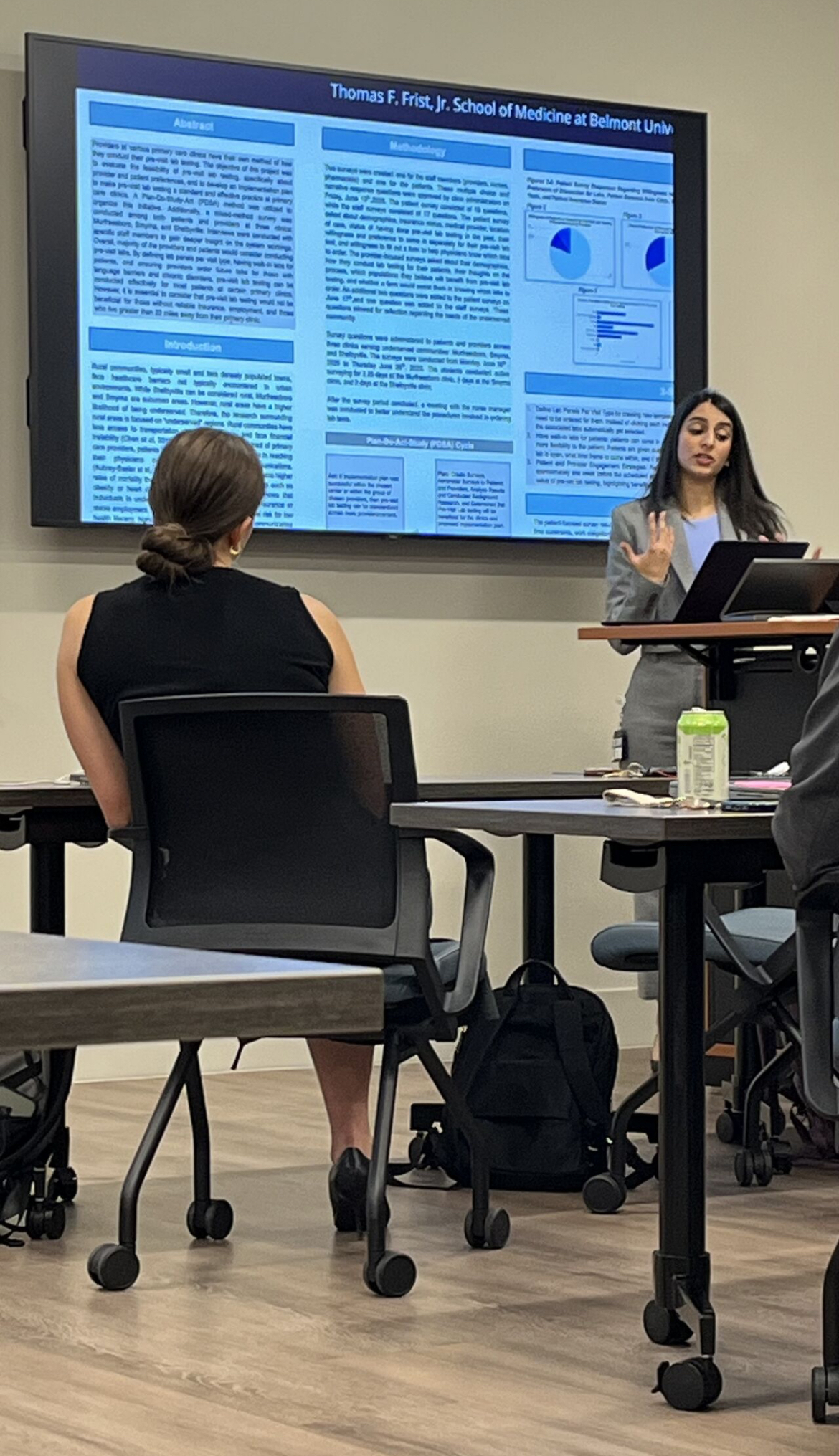 Student presenting research project