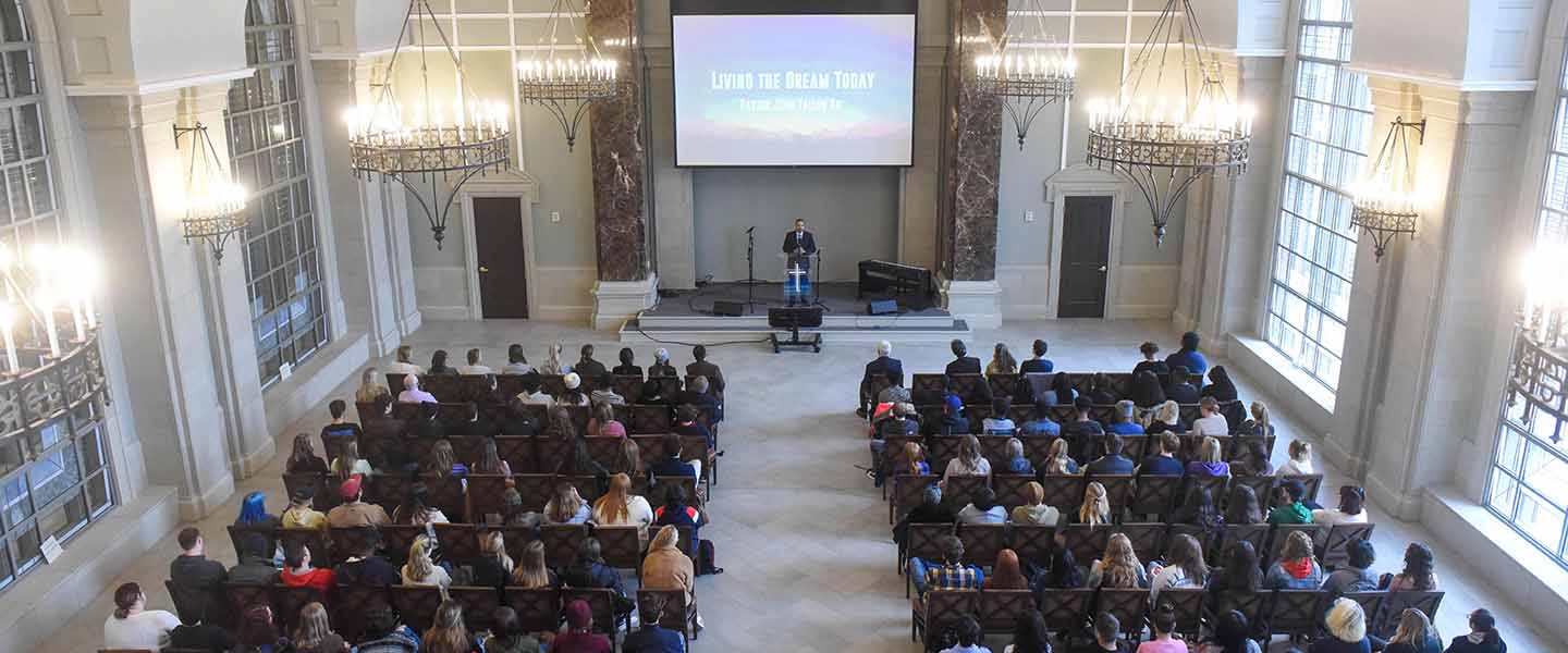 John R. Faison, Sr. speaks in Chapel kicking off MLK week at Belmont University