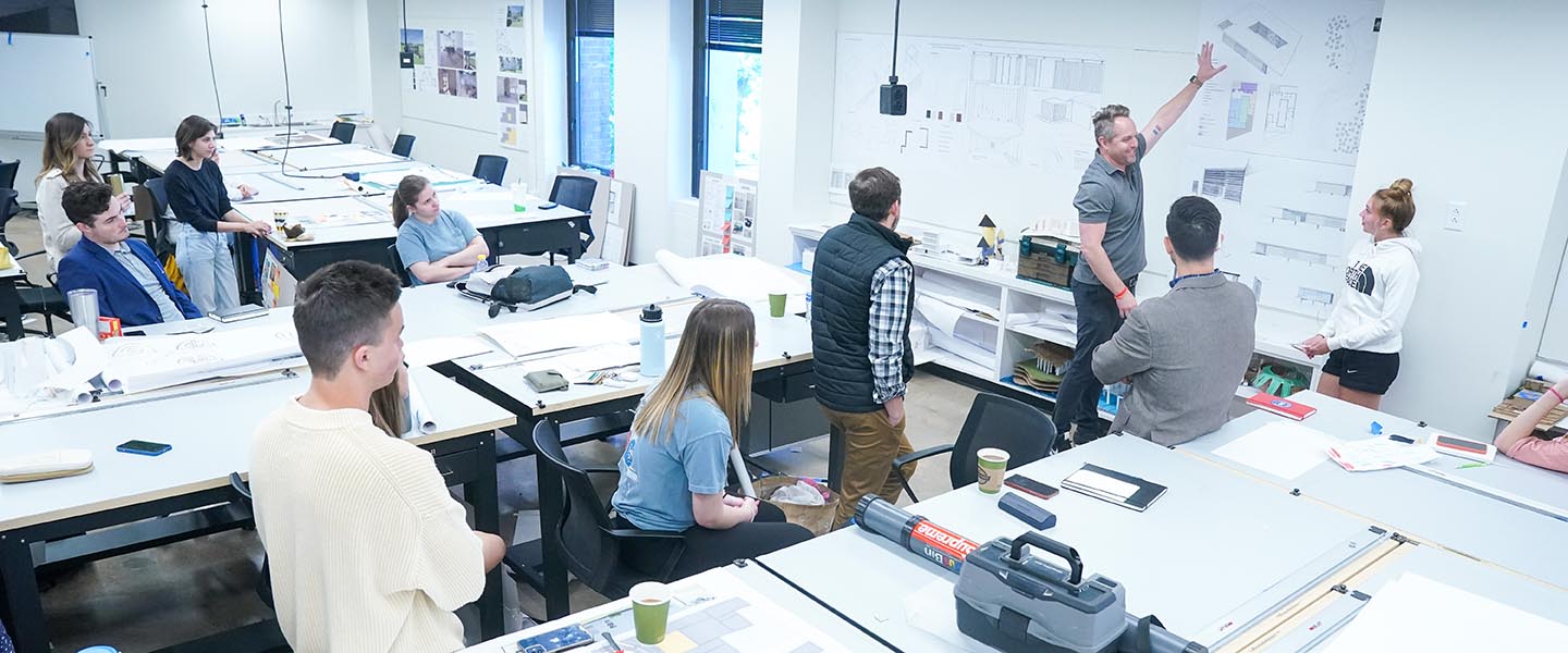 Class room with students learning for O'More college