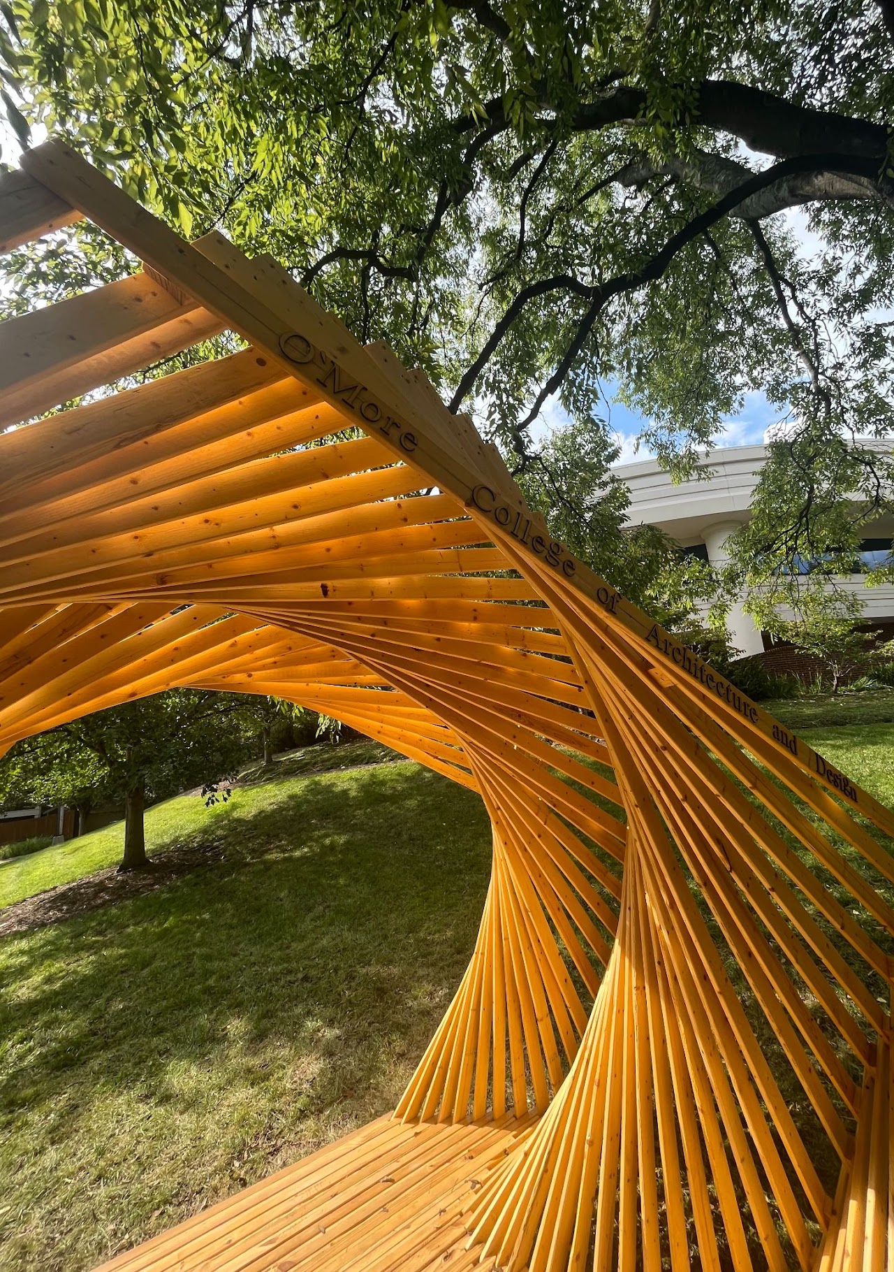 An upclose view of the Timber Twirl Haven