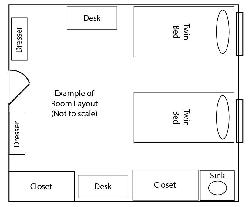 Hail Hall residence room floor plan