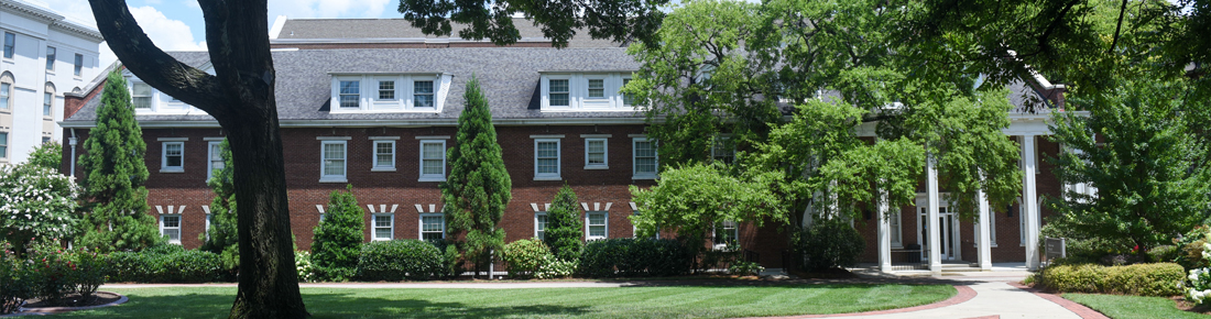 Exterior photo of Heron Hall, front entrance
