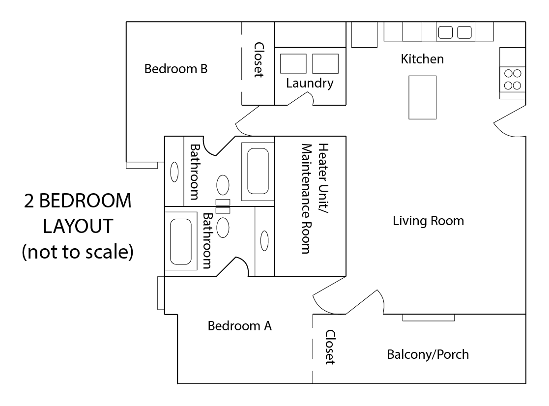 Hillside Apartment 2 bedroom layout