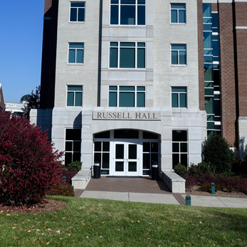 Exterior photo of Russell Hall