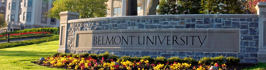 Belmont street level stone entry sign