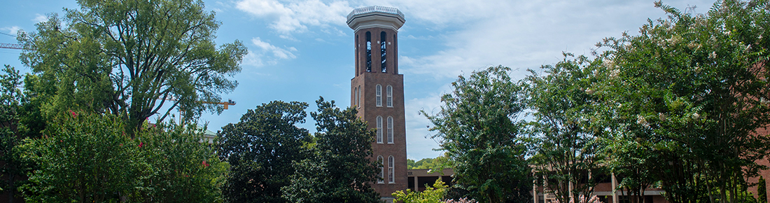 A picture of the bell tower on Belmont's campus