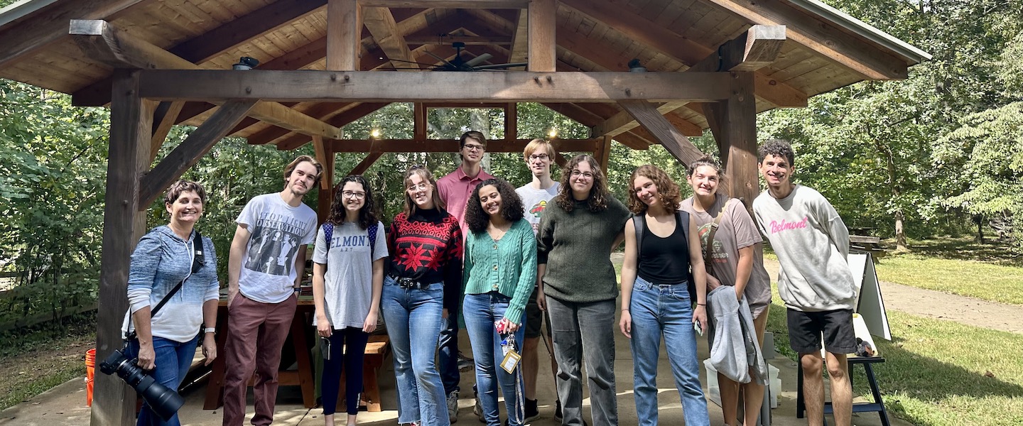 "Consider the Birds of the Air" class standing together with Stacy Elliott