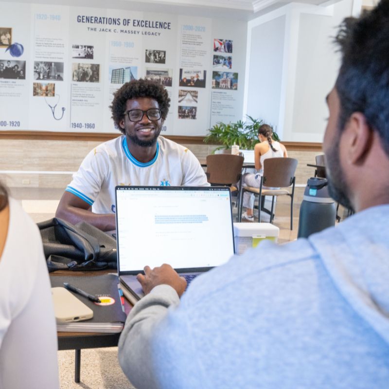 Students studying