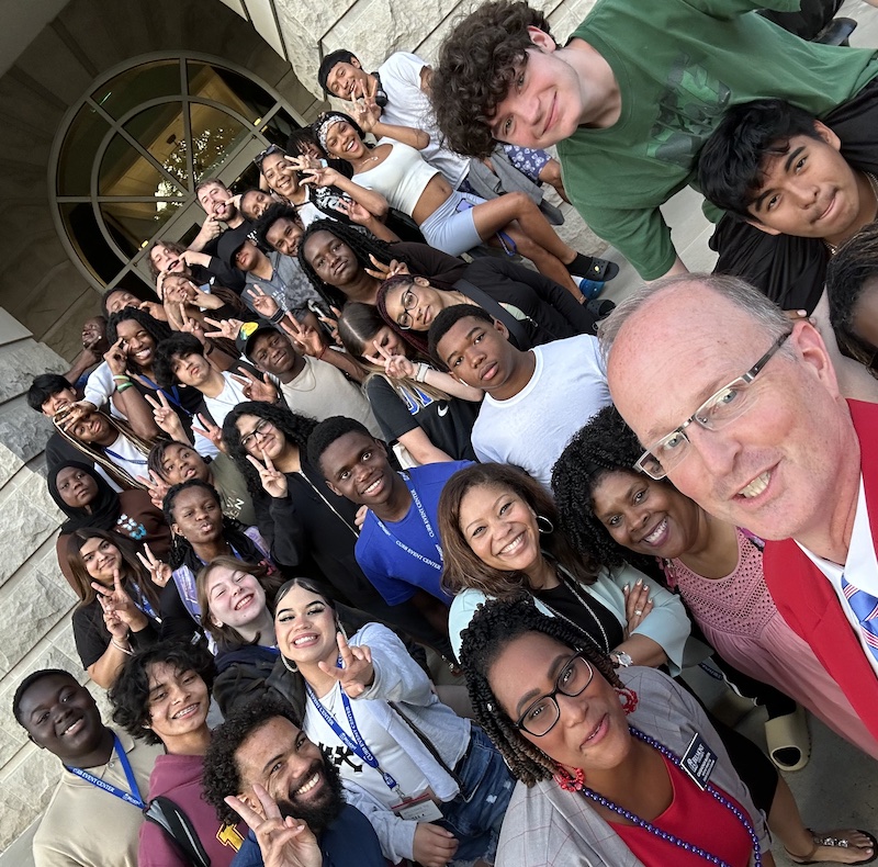 MNPS students pose with Dr. McIntyre