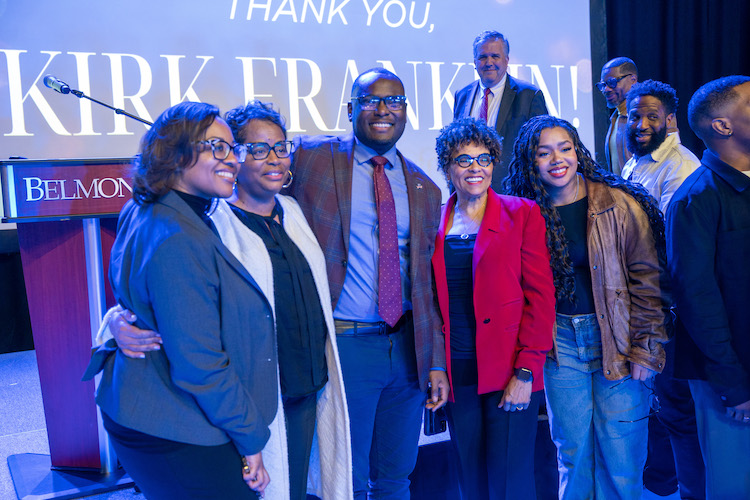 Group picture of Belmont administration, staff and student group