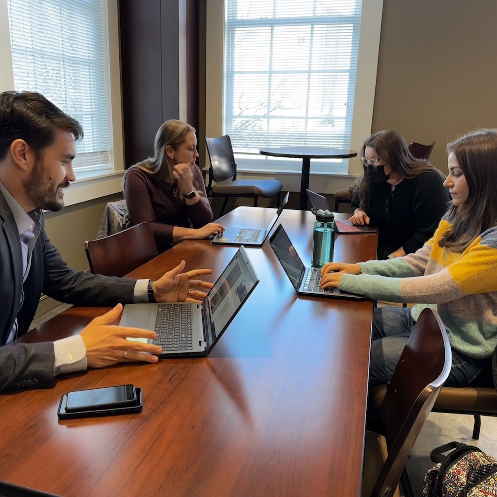 Law students at the legal services clinic