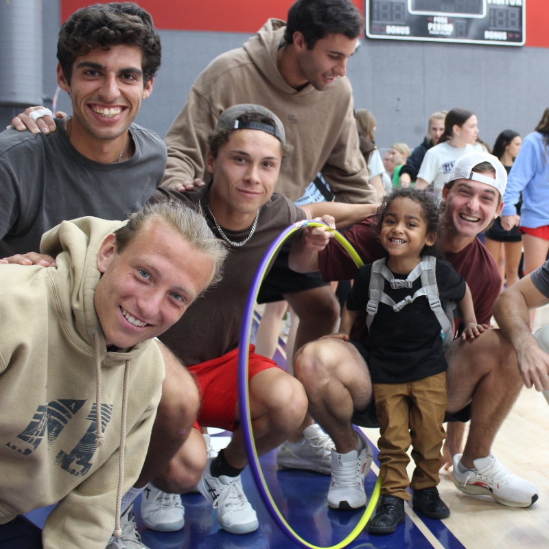 Belmont student athletes pose during Battle of the Bruins