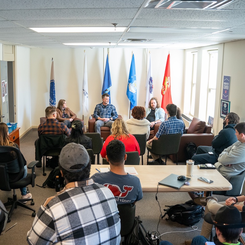 Alums in the music industry speak in the Bruin Vets center