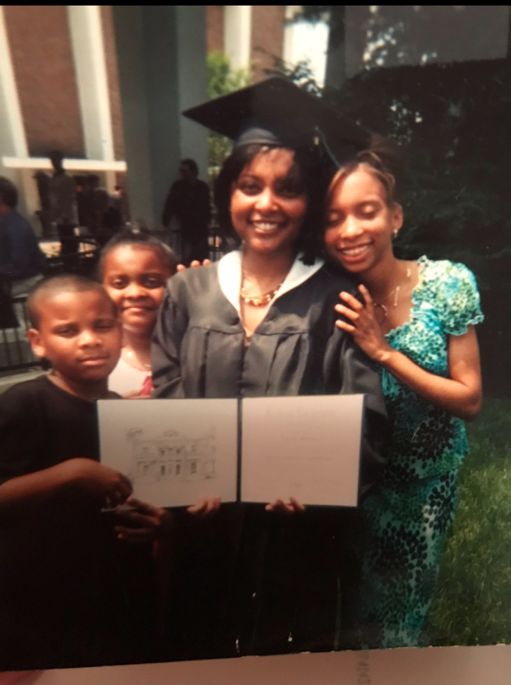 Tonya Moore's Belmont graduation with her three children