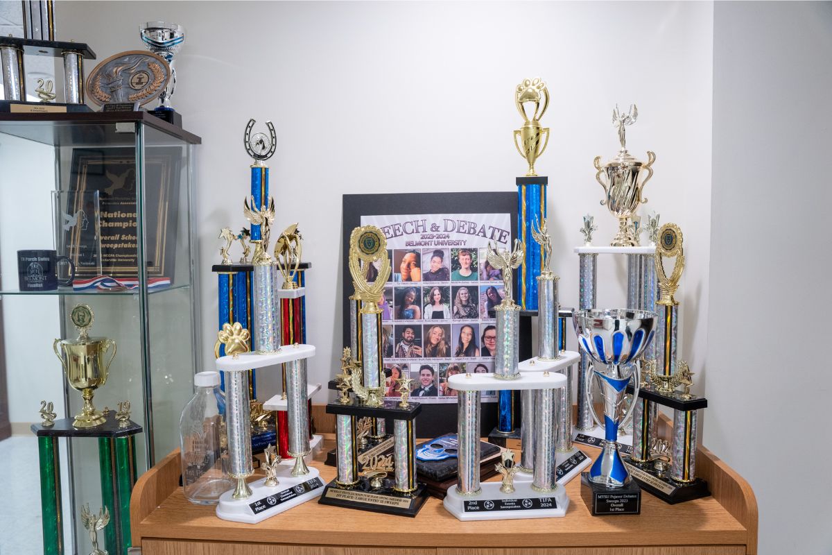 Belmont Speech and Debate's trophy cabinet