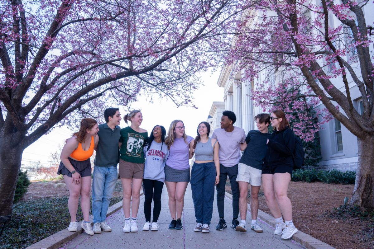 Several members of Belmont's 2024-25 Speech and Debate Team before Spring Nationals