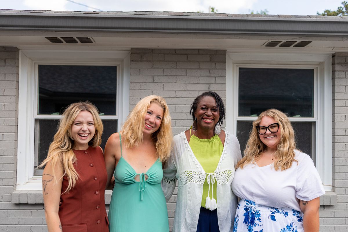 Left to right: Brittany Bishop; Daisy Sellas; Debora Lambert, director of programs at Mary Parrish Center; Kaitlyn Waldrop, development coordinator & event specialist at Mary Parrish Center