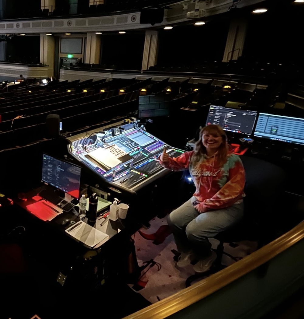 Cece working the sound board